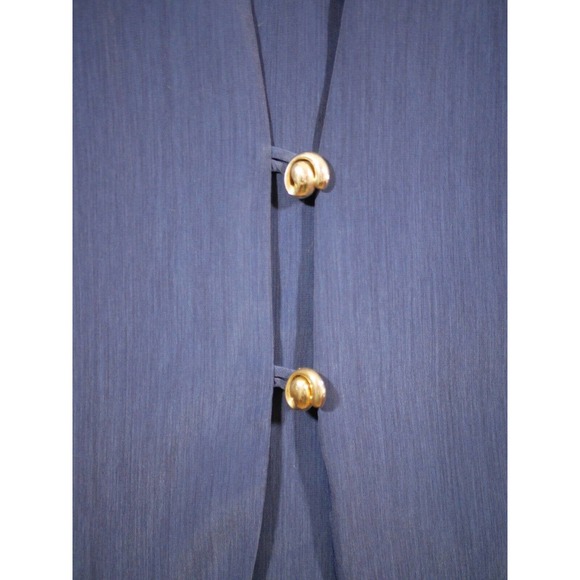 S.G. Sport Collection Vtg 90s Blue Long Sleeve Button Silky Shirt Relaxed 1X 18W - Picture 3 of 7